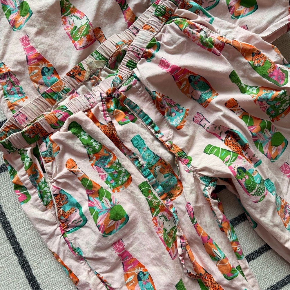 Printfresh Pop the Bubbly Long Cotton Pajama Set Size Medium - Picture 10 of 12
